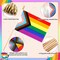 Progress Rainbow Pride Mini Flag, 22 Pack Small Mini Hand Held LGBT Flags American Rainbow Flag for Parades,Rainbow Festival Progress Party Decorations Supplies(5x8inch)